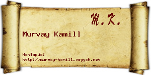 Murvay Kamill névjegykártya